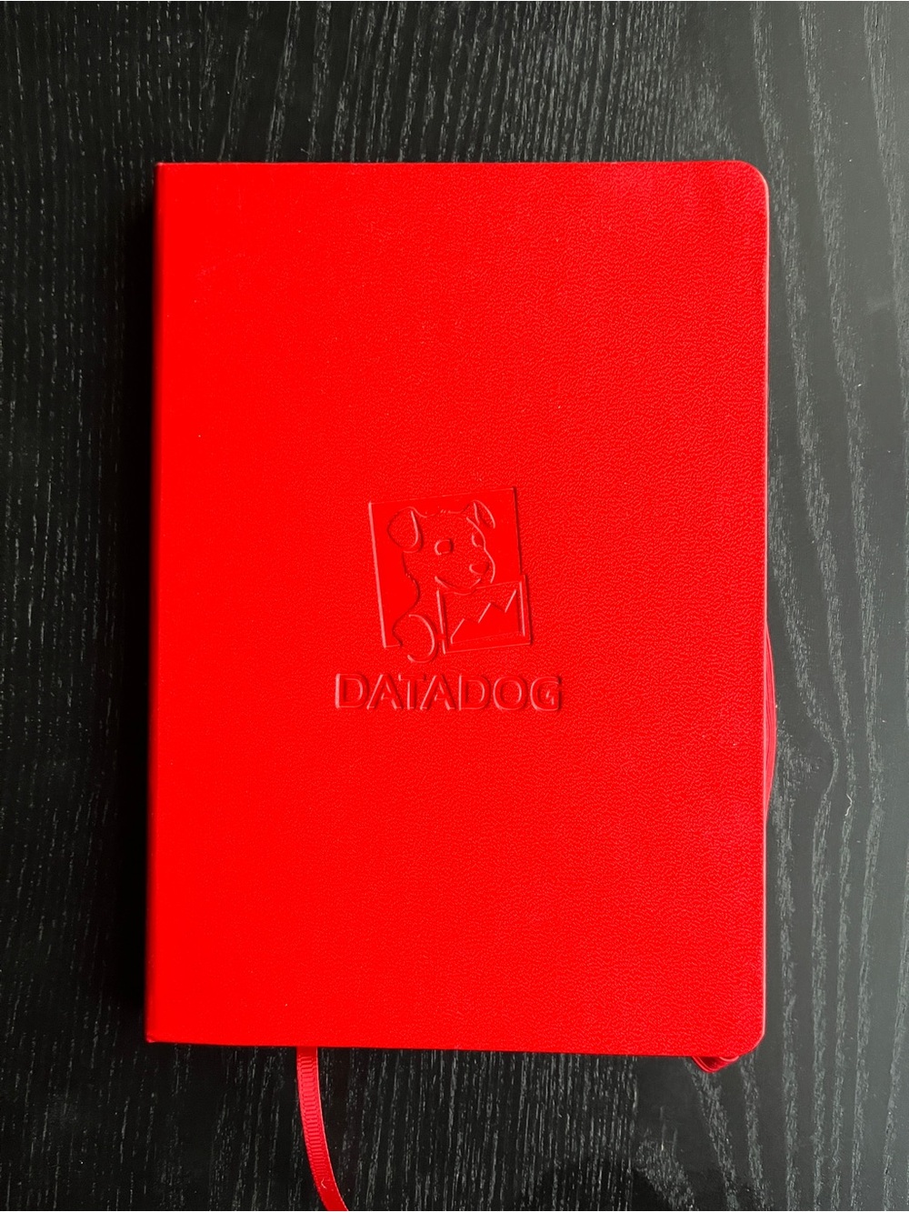 PAPERAGE Datadog Red Hardcover Lined Journal Notebook Bookmark 5.75x8 Inches